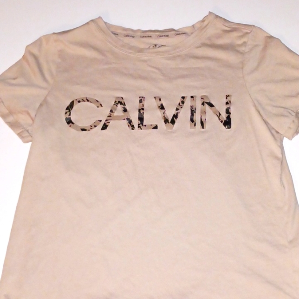T- Shirt, Calvin Klein, XS, beige/brown